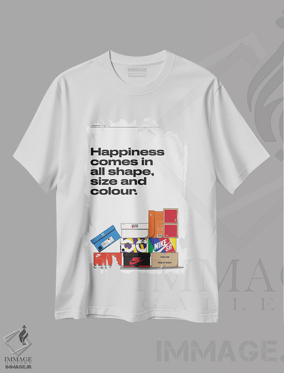 تیشرت طرح دار خوشبختی، هنر دیجیتال اثر آوی سیکس | immage.ir