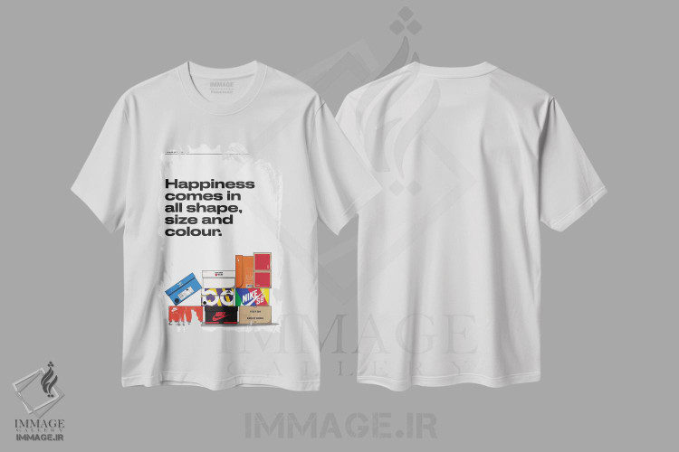 تیشرت طرح دار خوشبختی، هنر دیجیتال اثر آوی سیکس | immage.ir