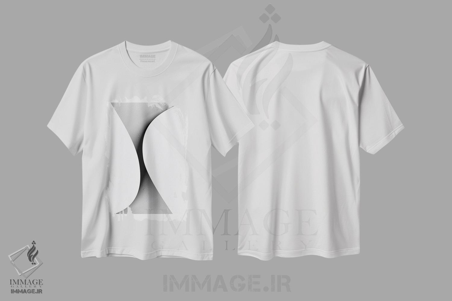 تیشرت طرح دار گردباد انتزاعی سفید اثر آوی سیکس | immage.ir