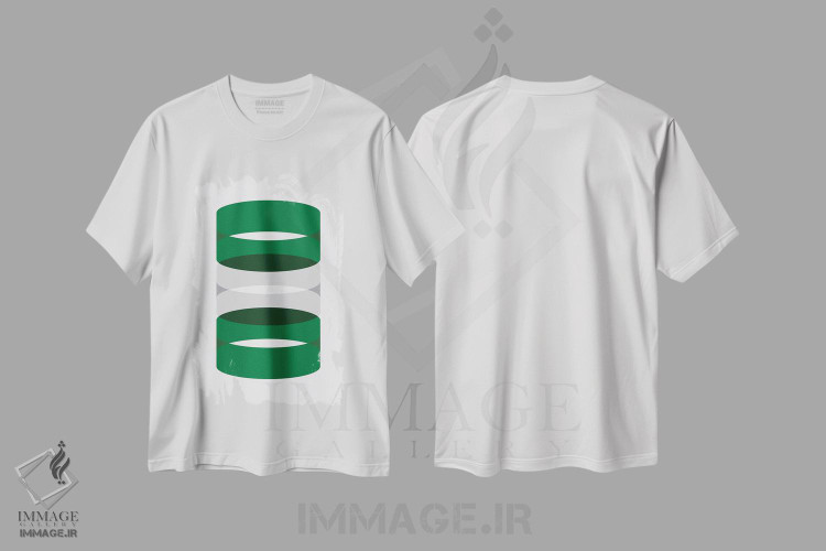 تیشرت طرح دار استوانه ها سبز و خاکستری اثر آوی سیکس | immage.ir