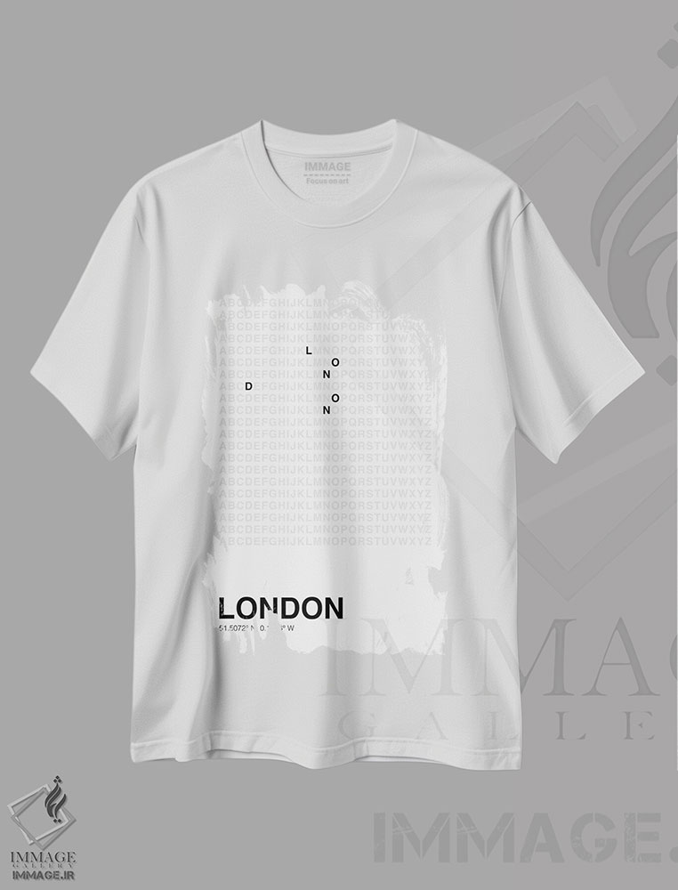 تیشرت طرح دار لندن، هنر تزئینی سیاه و سفید اثر آوی سیکس | immage.ir