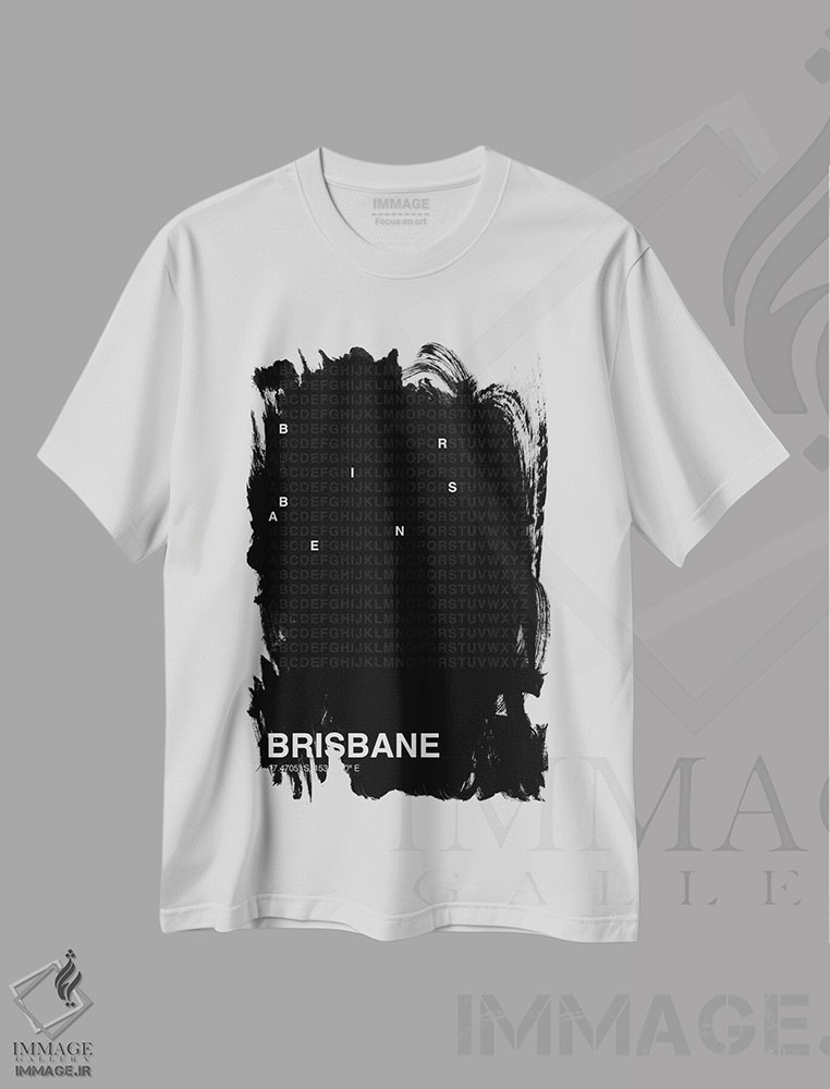 تیشرت طرح دار بریزبین، هنر تزئینی سیاه و سفید اثر آوی سیکس | immage.ir