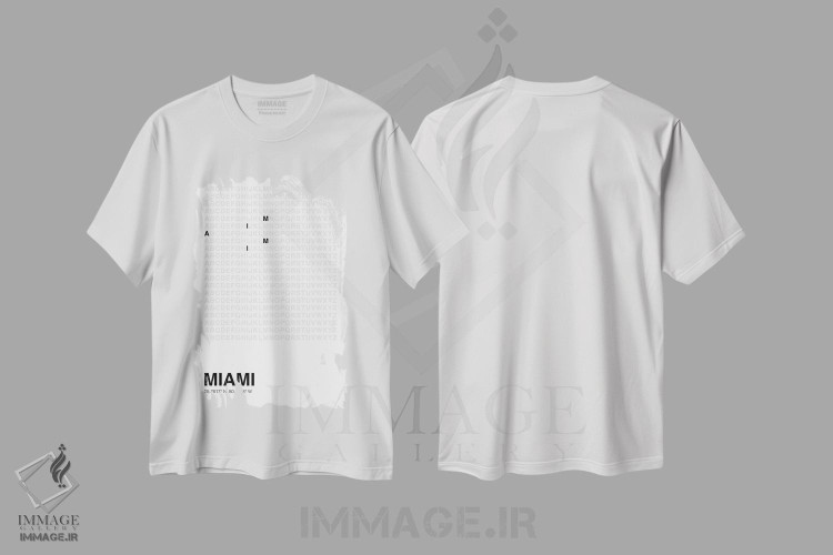 تیشرت طرح دار میامی، هنر تزئینی سیاه و سفید اثر آوی سیکس | immage.ir