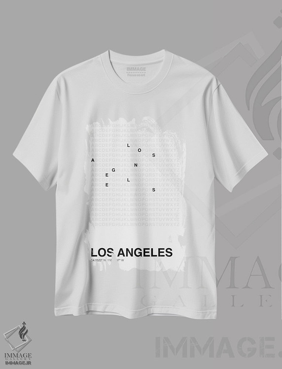 تیشرت طرح دار لس آنجلس، هنر تزئینی سیاه و سفید اثر آوی سیکس | immage.ir