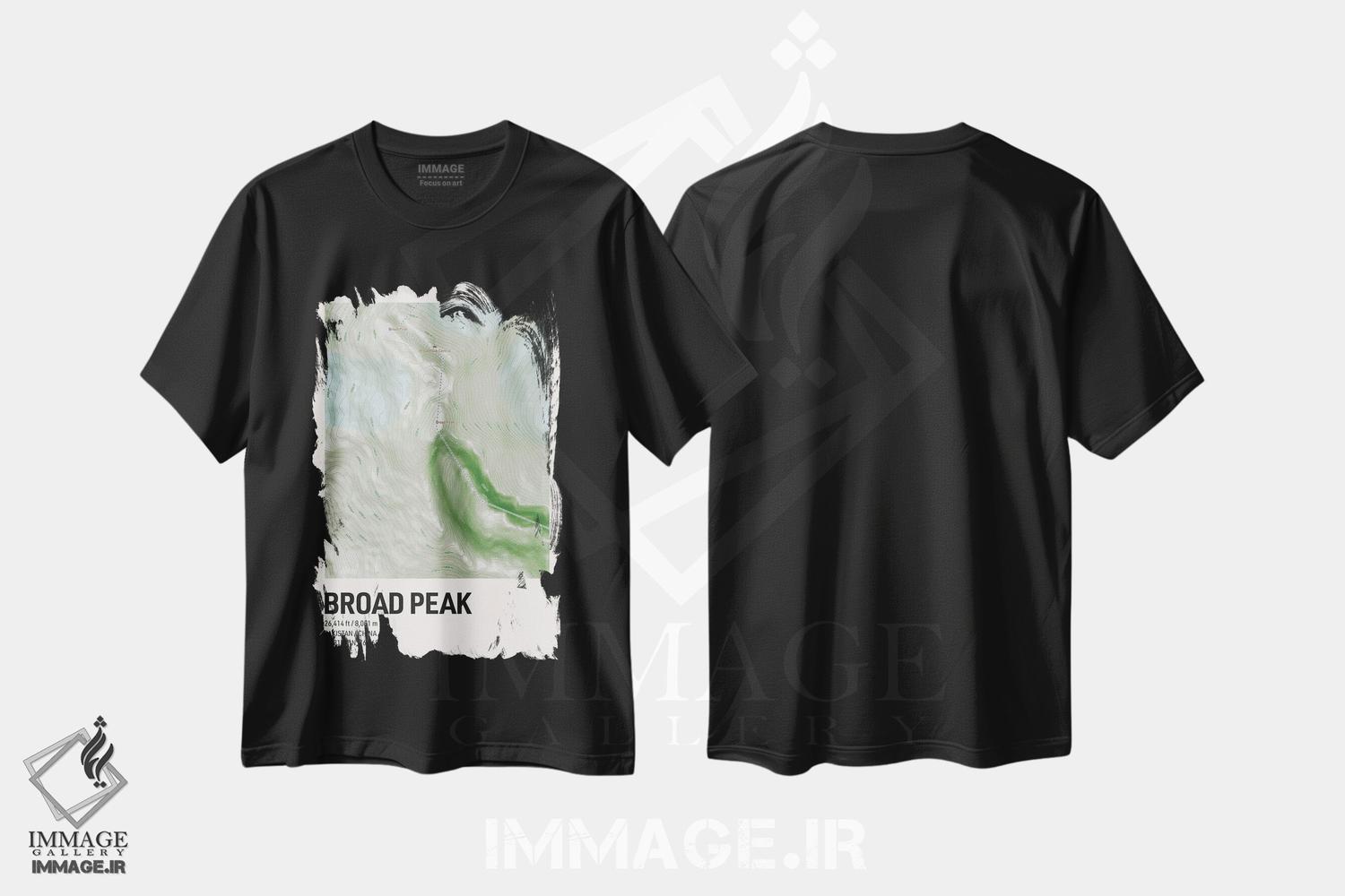 تیشرت طرح دار نقشه توپوگرافی برود پیک، هنر دیجیتال اثر آوی سیکس | فروشگاه ایماژ