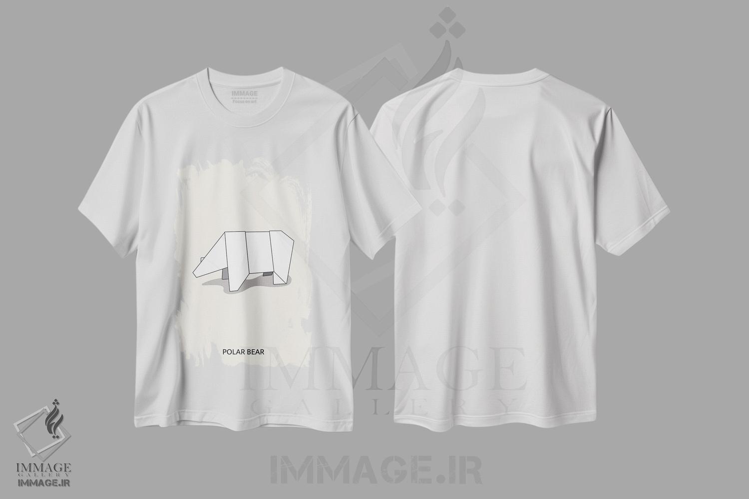 تیشرت طرح دار خرس قطبی اریگامی، هنر دیجیتال اثر آوی سیکس | immage.ir