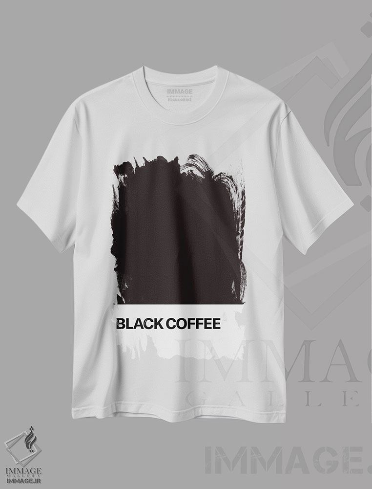 تیشرت طرح دار قهوه سیاه، هنر تزئینی سیاه و سفید اثر آوی سیکس | immage.ir