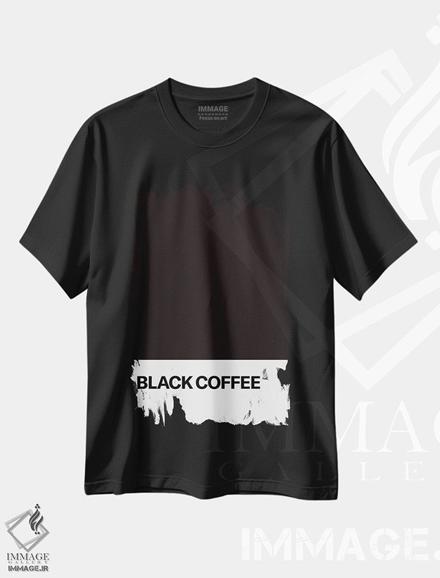 تیشرت طرح دار قهوه سیاه، هنر تزئینی سیاه و سفید اثر آوی سیکس | فروشگاه ایماژ