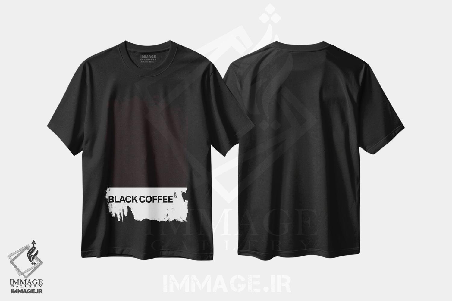 تیشرت طرح دار قهوه سیاه، هنر تزئینی سیاه و سفید اثر آوی سیکس | فروشگاه ایماژ