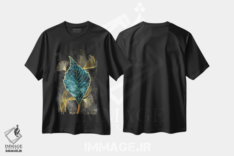 تیشرت طرح دار هنر سه بعدی برگ I، دکور معاصر اثر آرسی بسی | فروشگاه ایماژ