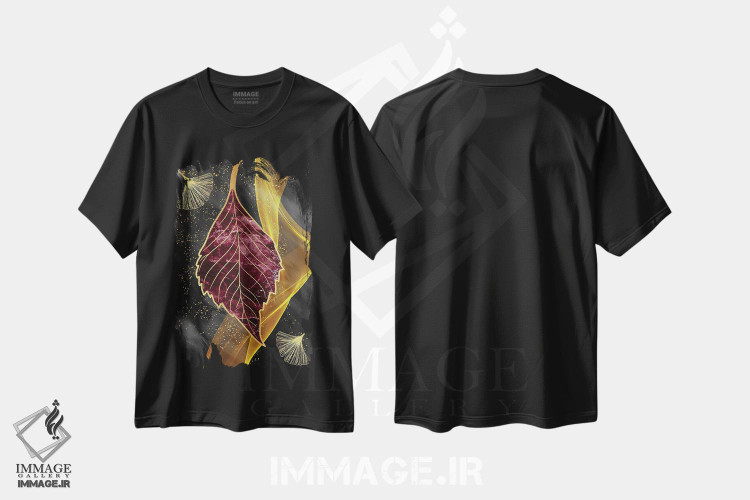 تیشرت طرح دار هنر سه بعدی برگ II، دکور معاصر اثر آرسی بسی | فروشگاه ایماژ