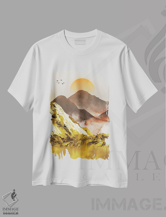تیشرت طرح دار کوه های طلایی II، دکور معاصر اثر آرسی بسی | immage.ir