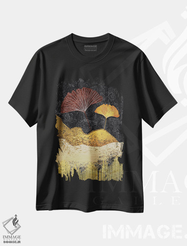 تیشرت طرح دار برگ های جینکو II، دکور معاصر اثر آرسی بسی | فروشگاه ایماژ