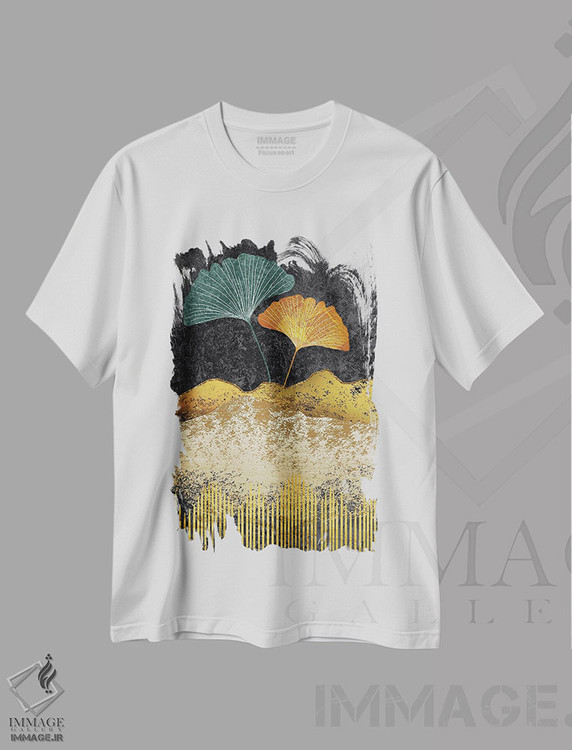 تیشرت طرح دار برگ های جینکو III، دکور معاصر اثر آرسی بسی | immage.ir