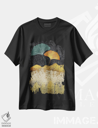 تیشرت طرح دار برگ های جینکو III، دکور معاصر اثر آرسی بسی | فروشگاه ایماژ