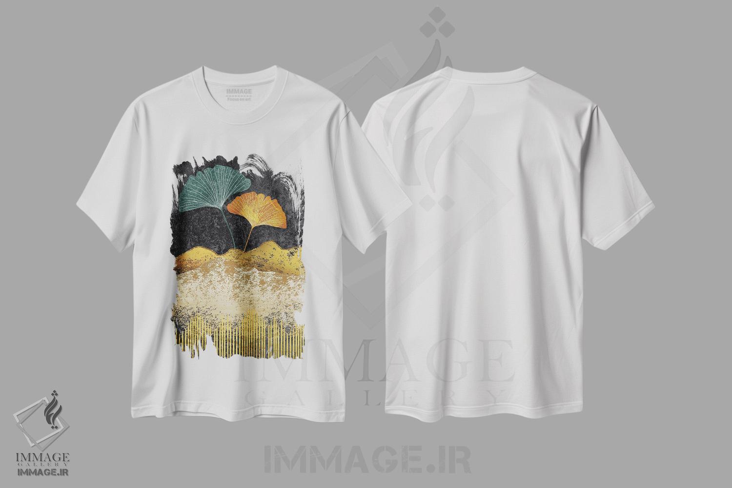 تیشرت طرح دار برگ های جینکو III، دکور معاصر اثر آرسی بسی | immage.ir