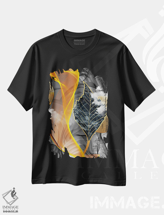 تیشرت طرح دار هنر سه بعدی برگ II، تزئینی اثر آرسی بسی | فروشگاه ایماژ