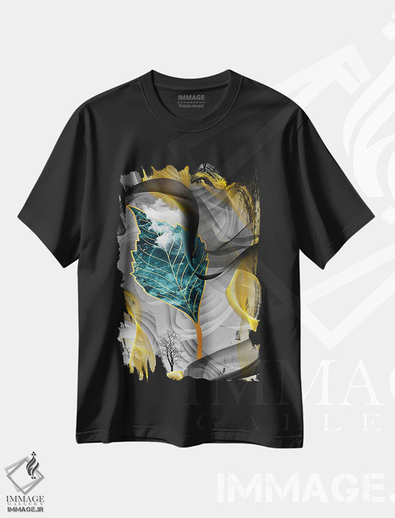 تیشرت طرح دار هنر سه بعدی برگ، تزئینی اثر آرسی بسی | فروشگاه ایماژ