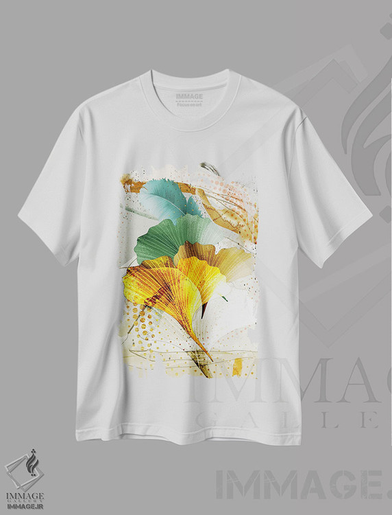 تیشرت طرح دار برگ های سه بعدی II، تزئینی اثر آرسی بسی | immage.ir