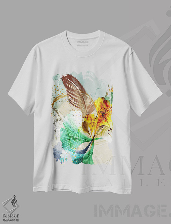 تیشرت طرح دار برگ های سه بعدی I، تزئینی اثر آرسی بسی | immage.ir