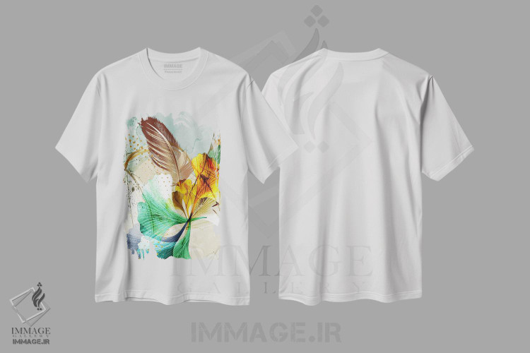 تیشرت طرح دار برگ های سه بعدی I، تزئینی اثر آرسی بسی | immage.ir