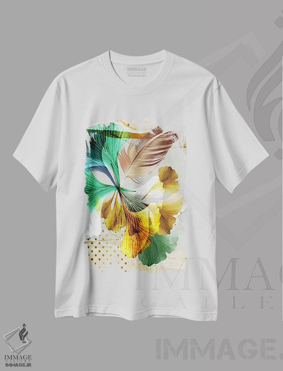 تیشرت طرح دار برگ های سه بعدی III، تزئینی اثر آرسی بسی | immage.ir