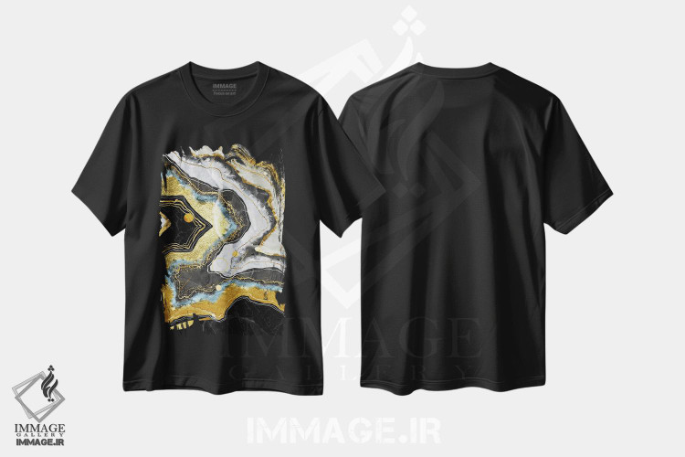 تیشرت طرح دار آبستره ژئود، تزئینی اثر آرسی بسی | فروشگاه ایماژ