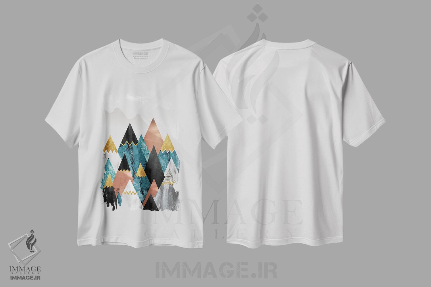 تیشرت طرح دار قله های کوه خیال انگیز، تزئینی اثر آرسی بسی | immage.ir