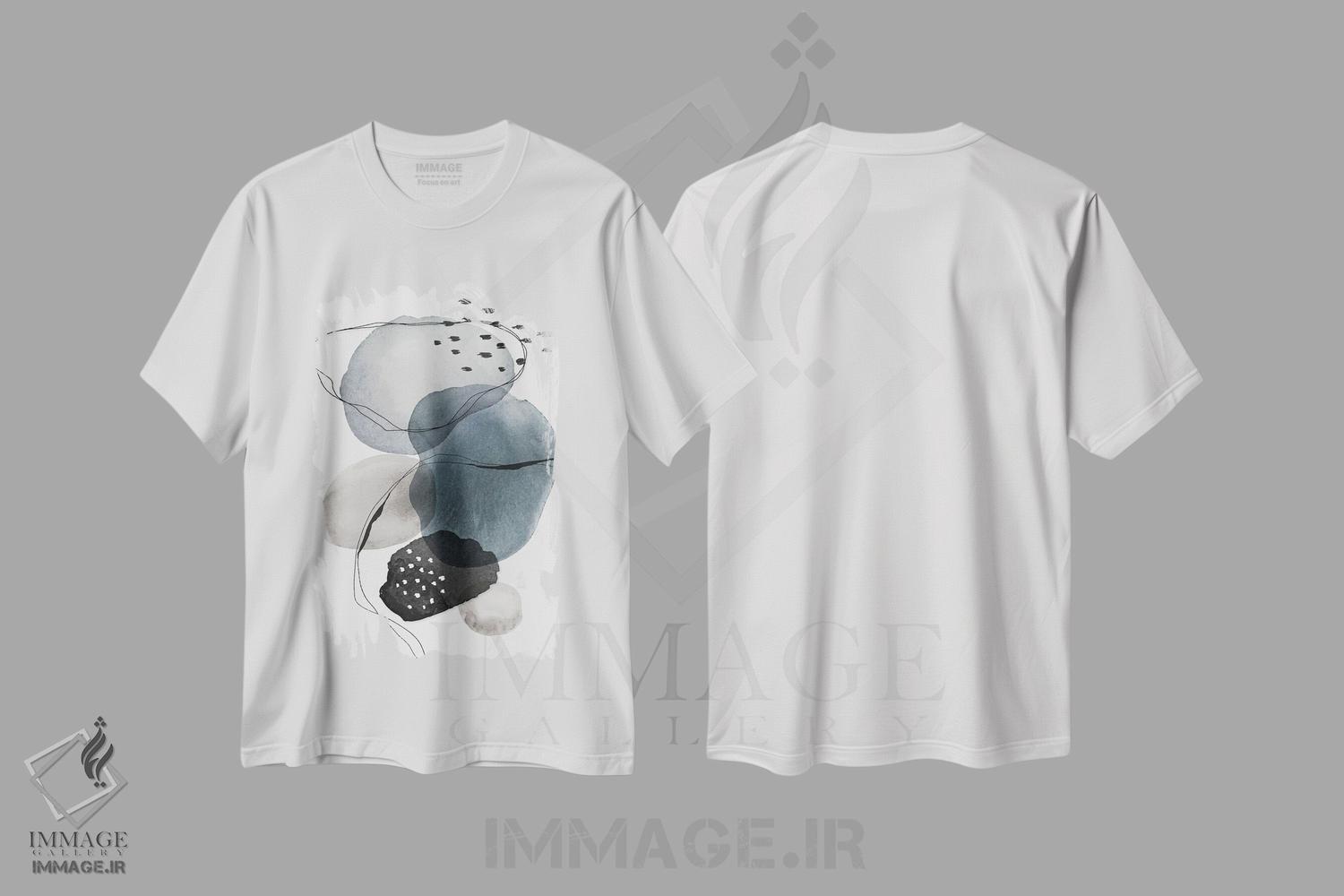 تیشرت طرح دار آبستره آبرنگی مینیمال II، آبستره اثر آرسی بسی | immage.ir