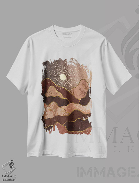 تیشرت طرح دار کوه ها صدا می زنند، آبستره اثر آرسی بسی | immage.ir
