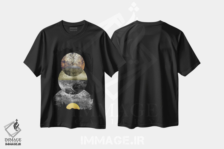 تیشرت طرح دار دیسک چوبی اثر آرسی بسی | فروشگاه ایماژ