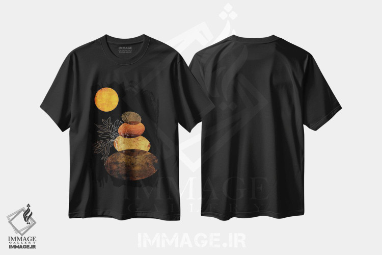 تیشرت طرح دار هرم سنگی و مهتاب، تزئینی اثر آرسی بسی | فروشگاه ایماژ