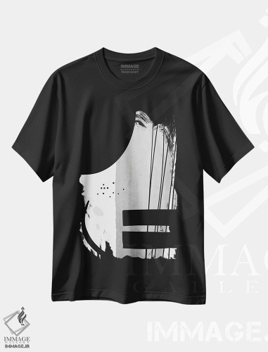 تیشرت طرح دار آبستره هندسی آبرنگی سیاه و سفید II اثر آرسی بسی | فروشگاه ایماژ