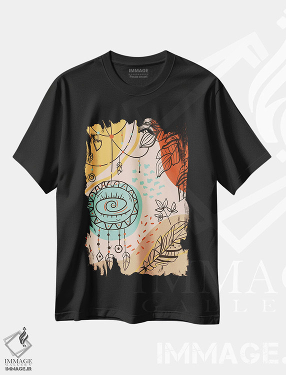 تیشرت طرح دار آبستره بوهو IV، آبستره اثر آرسی بسی | فروشگاه ایماژ