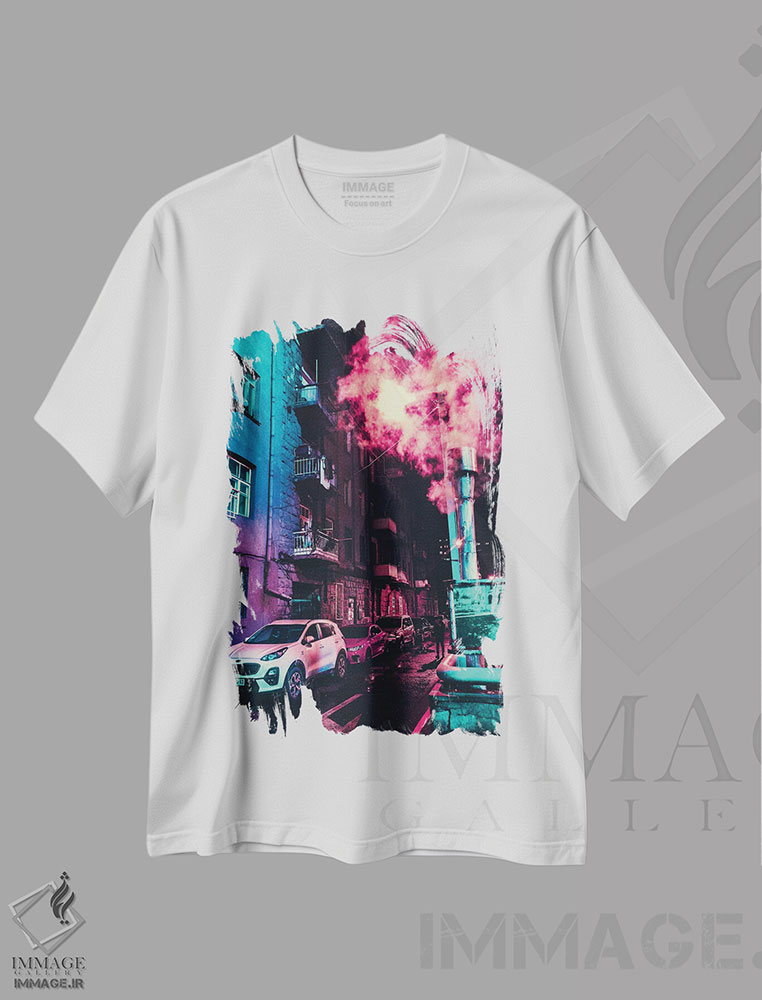 تیشرت طرح دار خیابان های ایروان I، هنر دیجیتال اثر آرسی بسی | immage.ir