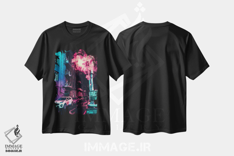 تیشرت طرح دار خیابان های ایروان I، هنر دیجیتال اثر آرسی بسی | فروشگاه ایماژ