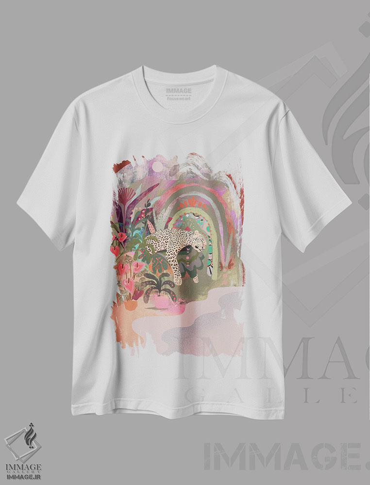 تیشرت طرح دار پلنگ خفته، دکور بوهمی اثر امبر سامرست | immage.ir
