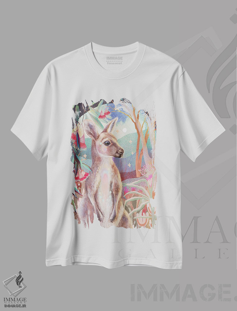 تیشرت طرح دار کانگورو، دکور بوهمی اثر امبر سامرست | immage.ir