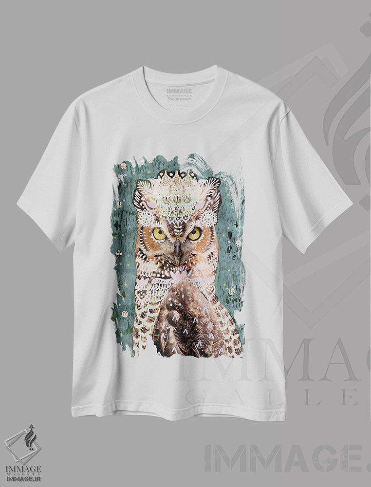 تیشرت طرح دار جغد لالیتا، دکور بوهمی اثر امبر سامرست | immage.ir