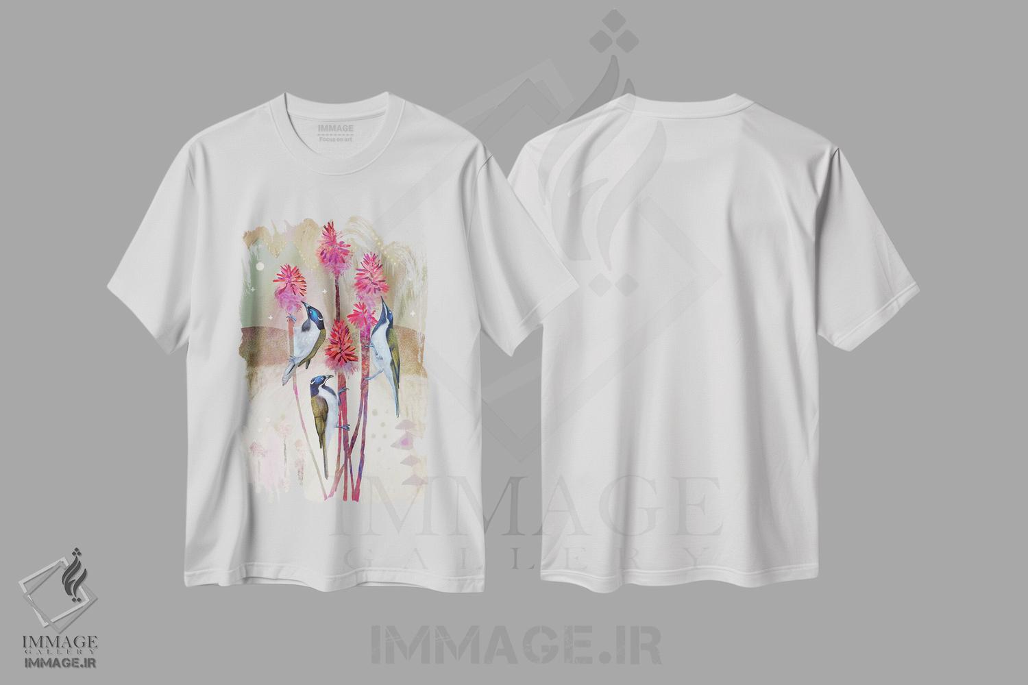 تیشرت طرح دار پرندگان شهدخوار بومی، دکور بوهمی اثر امبر سامرست | immage.ir