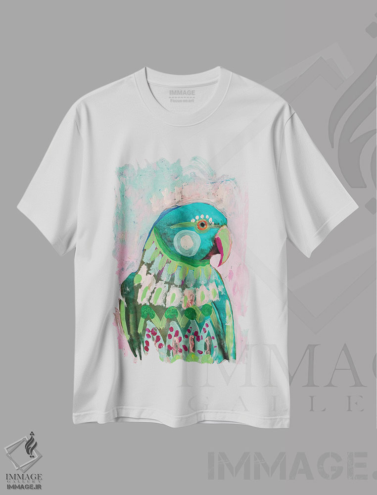 تیشرت طرح دار طوطی باکولا، دکور بوهمی اثر امبر سامرست | immage.ir