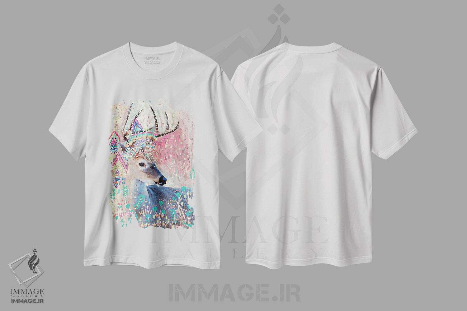 تیشرت طرح دار گوزن نارایان، دکور بوهمی اثر امبر سامرست | immage.ir