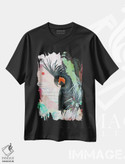 تیشرت طرح دار کاکاتوی کف دست سیاه، دکور بوهمی اثر امبر سامرست | فروشگاه ایماژ