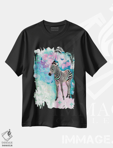 تیشرت طرح دار زیرا گورخر، دکور بوهمی اثر امبر سامرست | فروشگاه ایماژ