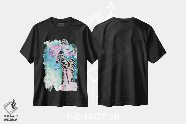 تیشرت طرح دار زیرا گورخر، دکور بوهمی اثر امبر سامرست | فروشگاه ایماژ