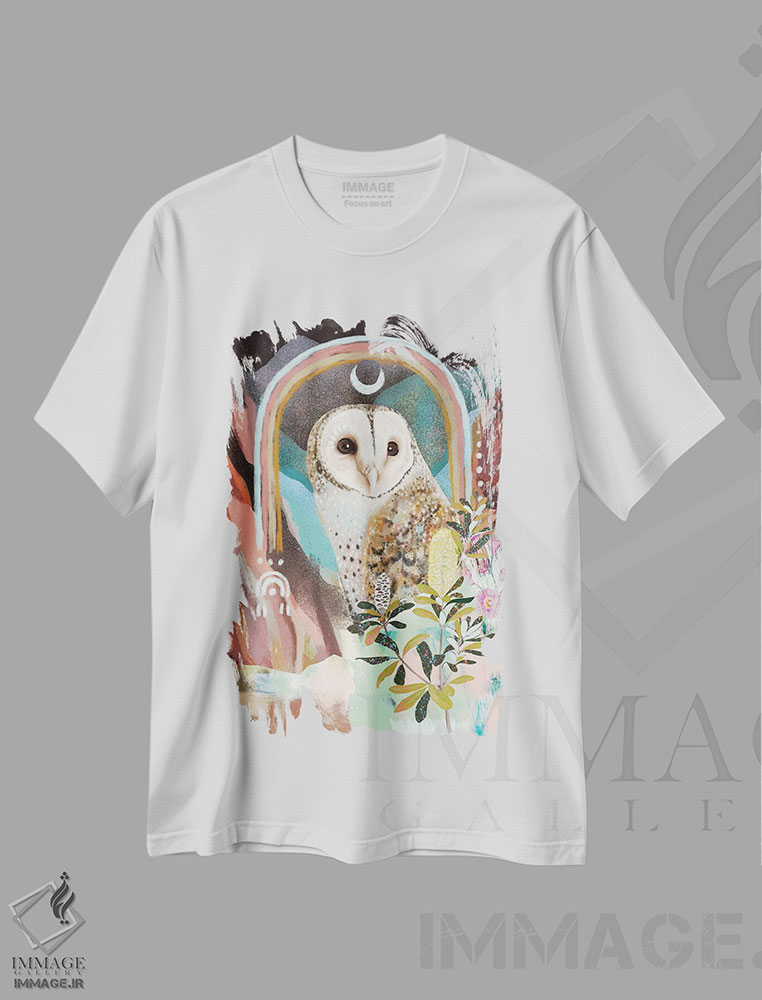 تیشرت طرح دار جغد نقابدار استرالیایی، دکور بوهمی اثر امبر سامرست | immage.ir