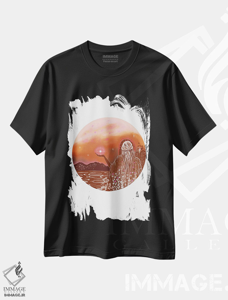 تیشرت طرح دار آواز زمین، دکور بوهمی اثر امبر سامرست | فروشگاه ایماژ