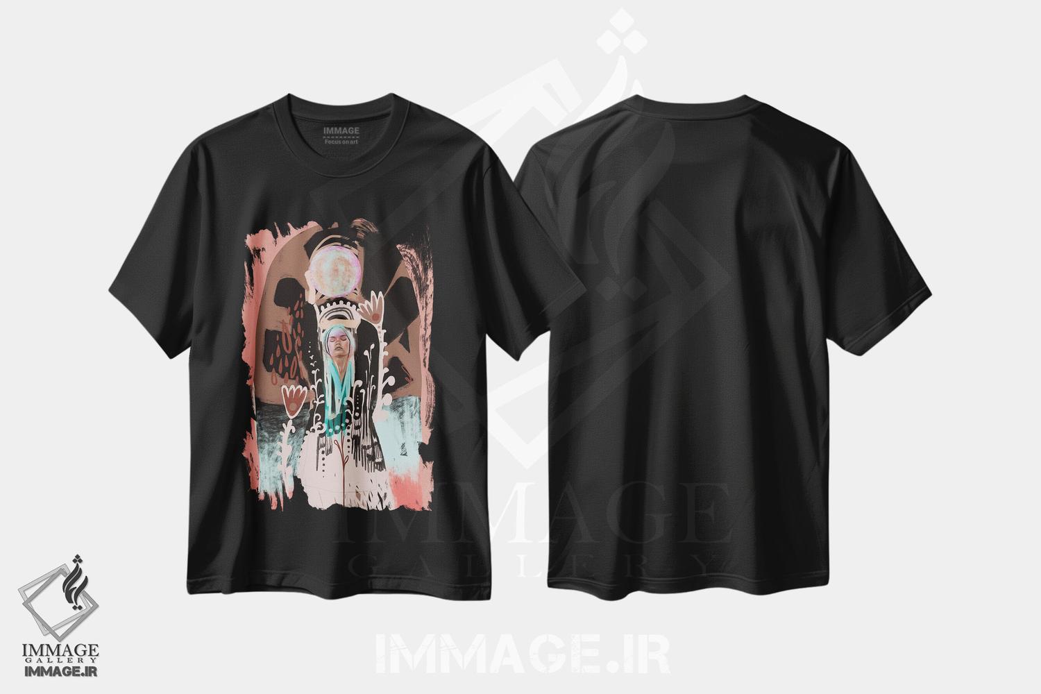 تیشرت طرح دار ماه کولی، دکور بوهمی اثر امبر سامرست | فروشگاه ایماژ