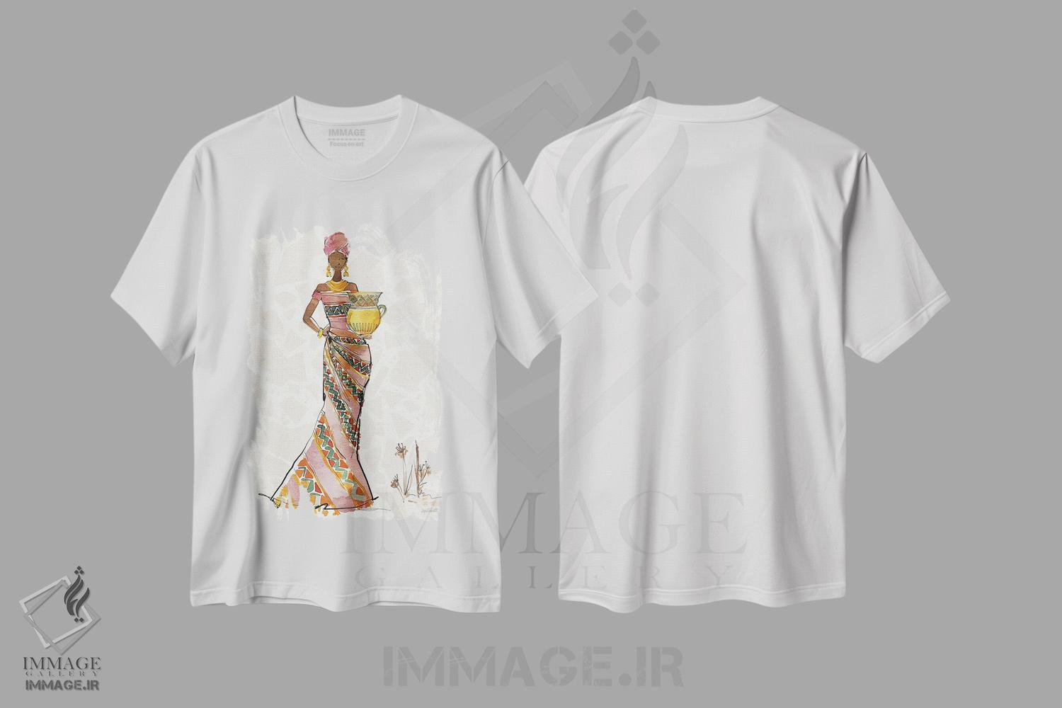 تیشرت طرح دار جلوهٔ آفریقایی X، هنر آمریکایی آفریقایی تبار اثر آن تاولتی | immage.ir