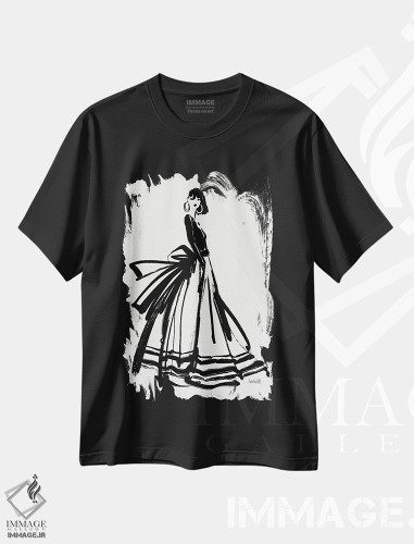 تیشرت طرح دار طرح های استایلی I، هنر تزئینی سیاه و سفید اثر آن تاولتی | فروشگاه ایماژ